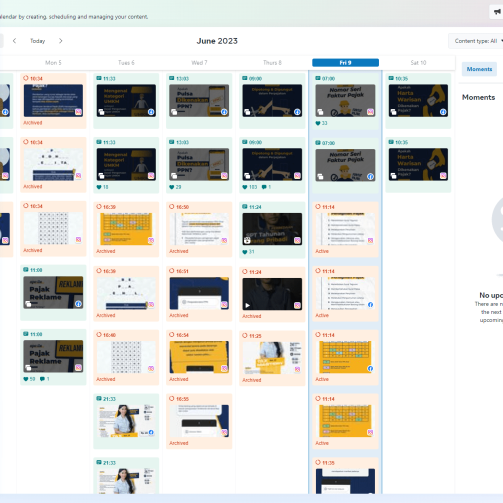 meta business suite content planner social media Social Media Meta Business Suite Content Planner - Dashboard screenshot.