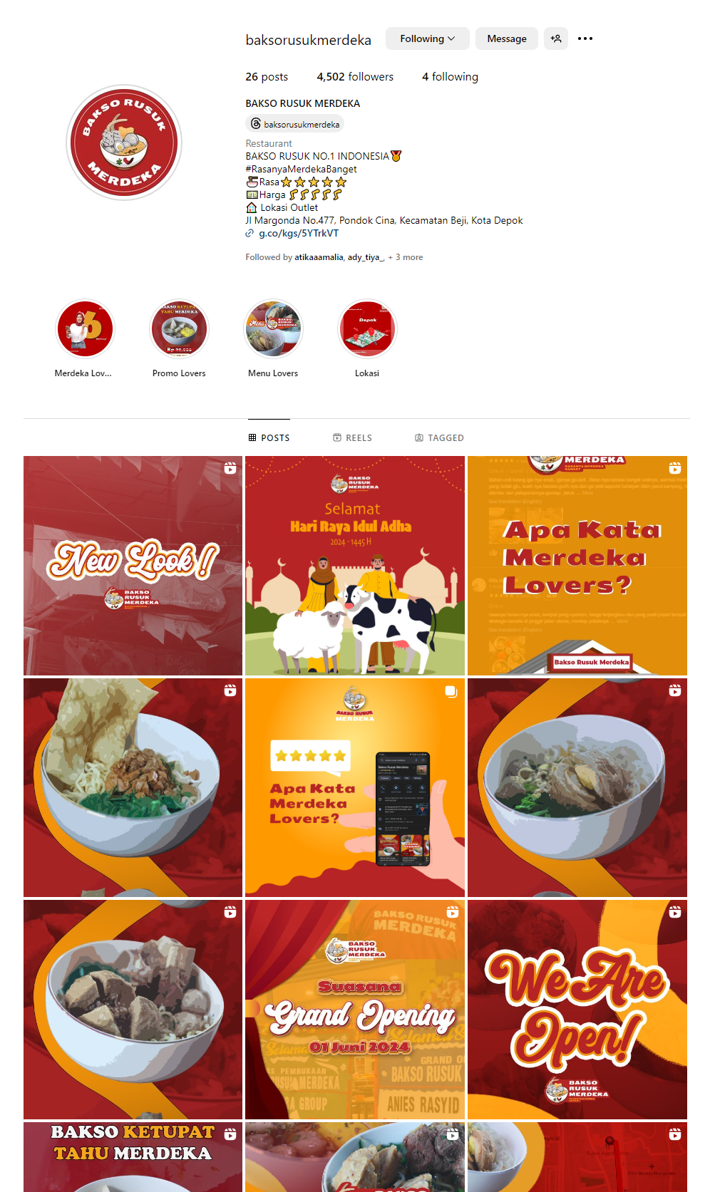 [Social Media] Bakso Rusuk Merdeka - Instagram Account Management